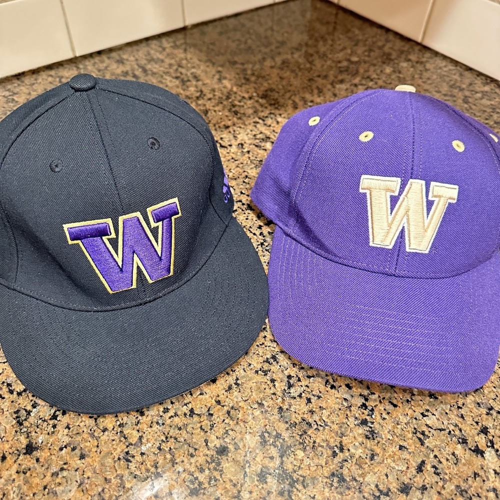 Washington Huskies Adidas Nike Adjustable Hat Lot of 2 Purple NCAA Caps